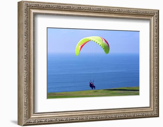 California, San Diego, Torrey Pines Gliderport. Hang Gliders Landing-Steve Ross-Framed Photographic Print