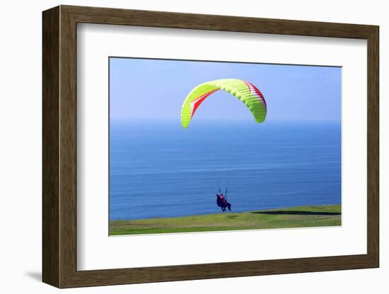 California, San Diego, Torrey Pines Gliderport. Hang Gliders Landing-Steve Ross-Framed Photographic Print