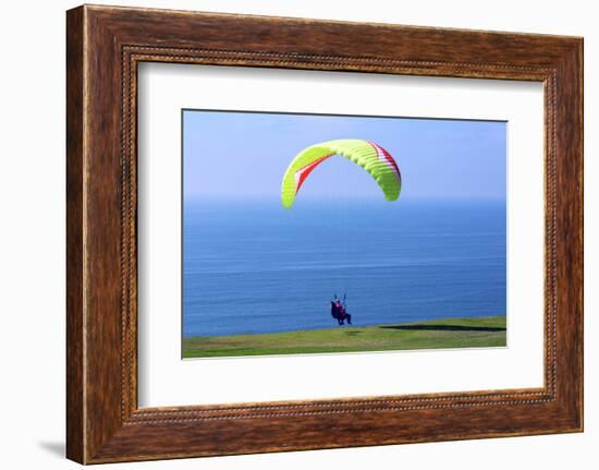 California, San Diego, Torrey Pines Gliderport. Hang Gliders Landing-Steve Ross-Framed Photographic Print