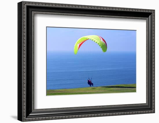 California, San Diego, Torrey Pines Gliderport. Hang Gliders Landing-Steve Ross-Framed Photographic Print