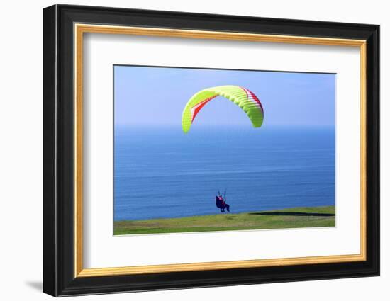 California, San Diego, Torrey Pines Gliderport. Hang Gliders Landing-Steve Ross-Framed Photographic Print