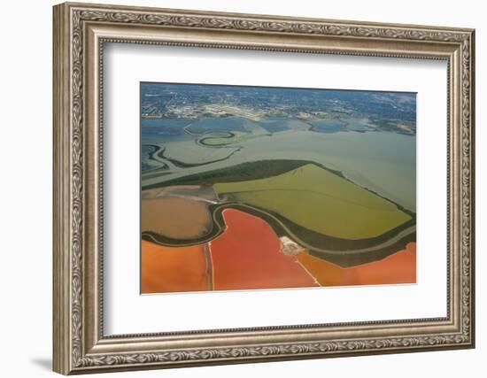 California, San Francisco, Aerial of Salt Ponds in Bay-Alison Jones-Framed Photographic Print