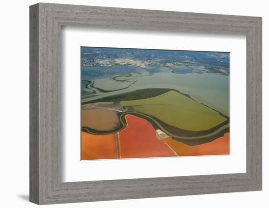 California, San Francisco, Aerial of Salt Ponds in Bay-Alison Jones-Framed Photographic Print