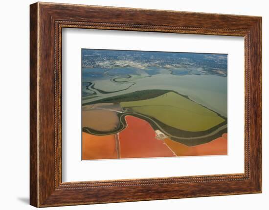 California, San Francisco, Aerial of Salt Ponds in Bay-Alison Jones-Framed Photographic Print
