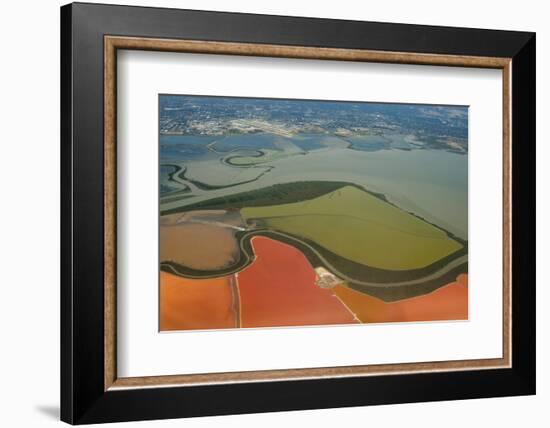 California, San Francisco, Aerial of Salt Ponds in Bay-Alison Jones-Framed Photographic Print