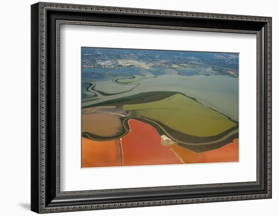 California, San Francisco, Aerial of Salt Ponds in Bay-Alison Jones-Framed Photographic Print