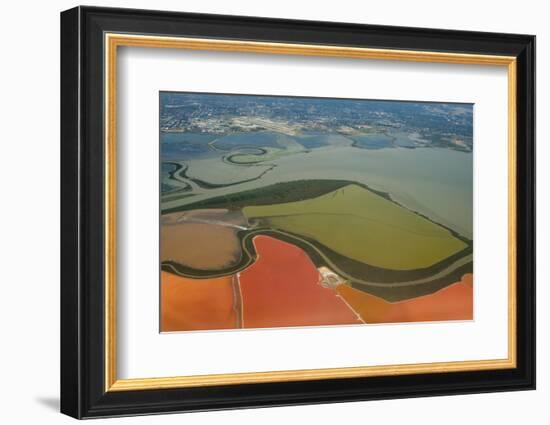 California, San Francisco, Aerial of Salt Ponds in Bay-Alison Jones-Framed Photographic Print