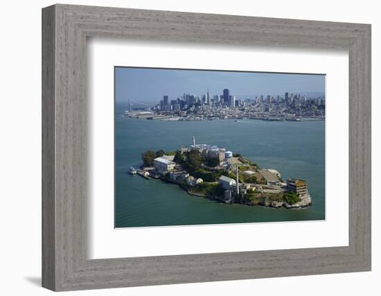 California, San Francisco, Alcatraz Island, San Francisco Bay, Aerial-David Wall-Framed Photographic Print