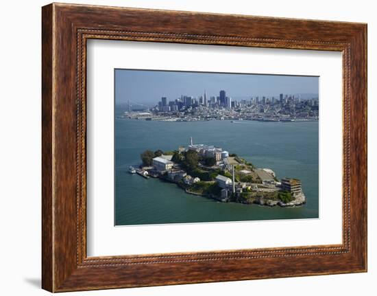 California, San Francisco, Alcatraz Island, San Francisco Bay, Aerial-David Wall-Framed Photographic Print