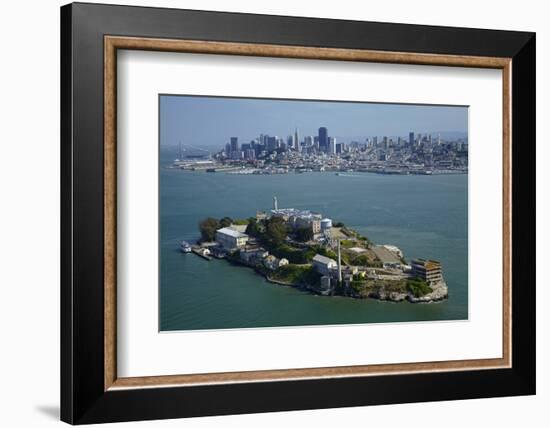 California, San Francisco, Alcatraz Island, San Francisco Bay, Aerial-David Wall-Framed Photographic Print