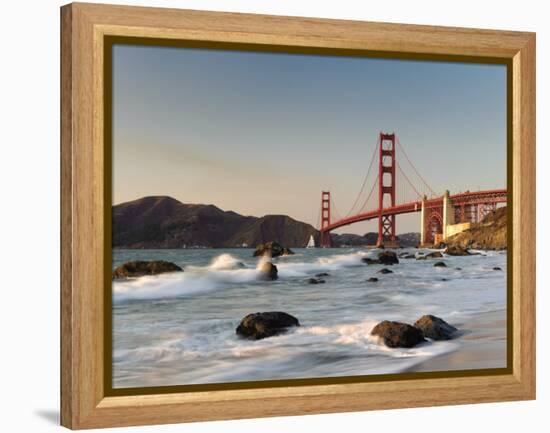 California, San Francisco, Baker's Beach and Golden Gate Bridge, USA-Michele Falzone-Framed Premier Image Canvas