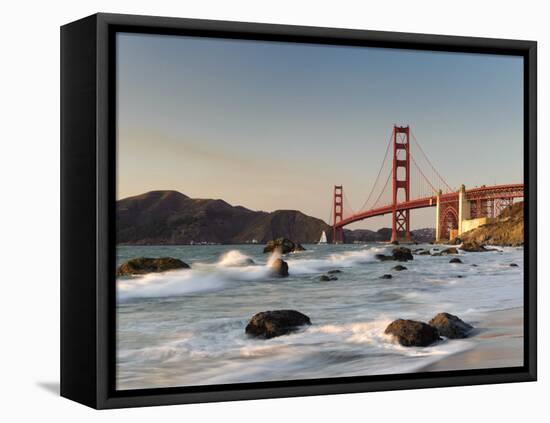 California, San Francisco, Baker's Beach and Golden Gate Bridge, USA-Michele Falzone-Framed Premier Image Canvas