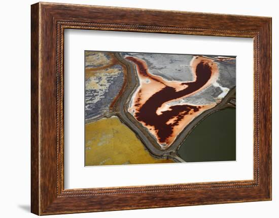 California, San Francisco, Colorful Algae in Salt Evaporation Ponds-David Wall-Framed Photographic Print