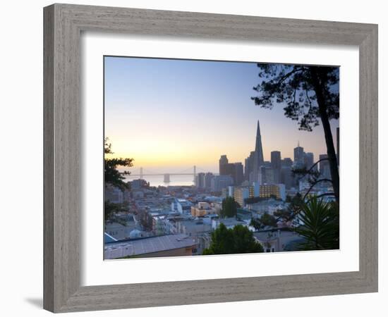 California, San Francisco, Downtown and Transamerica Building, USA-Alan Copson-Framed Photographic Print