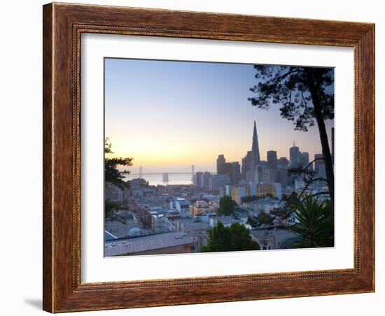 California, San Francisco, Downtown and Transamerica Building, USA-Alan Copson-Framed Photographic Print