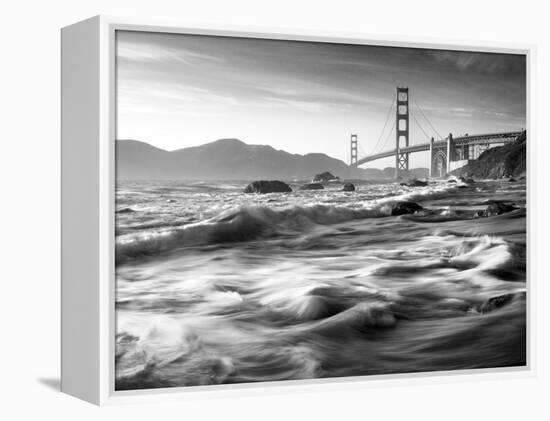 California, San Francisco, Golden Gate Bridge from Marshall Beach, USA-Alan Copson-Framed Premier Image Canvas