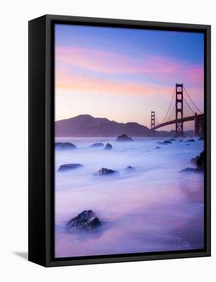 California, San Francisco, Golden Gate Bridge from Marshall Beach, USA-Alan Copson-Framed Premier Image Canvas