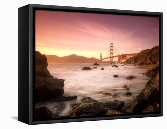 California, San Francisco, Golden Gate Bridge from Marshall Beach, USA-Alan Copson-Framed Premier Image Canvas