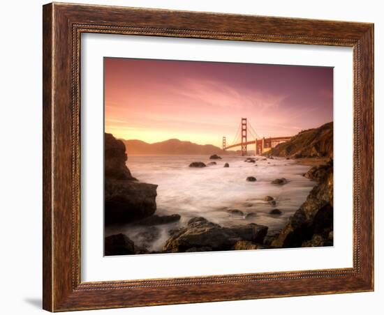 California, San Francisco, Golden Gate Bridge from Marshall Beach, USA-Alan Copson-Framed Photographic Print