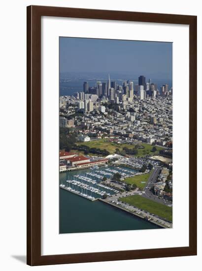California, San Francisco, Marina and Downtown San Francisco, Aerial-David Wall-Framed Photographic Print