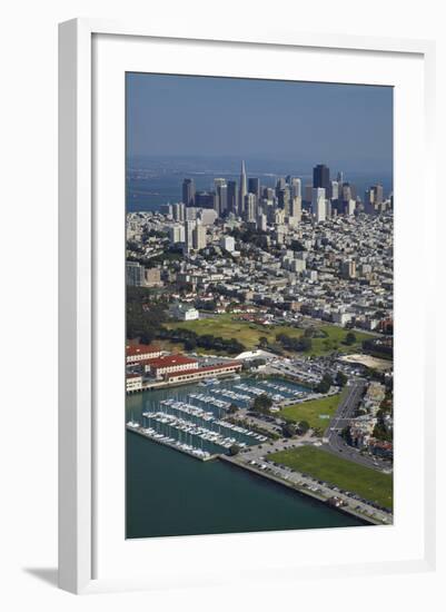 California, San Francisco, Marina and Downtown San Francisco, Aerial-David Wall-Framed Photographic Print