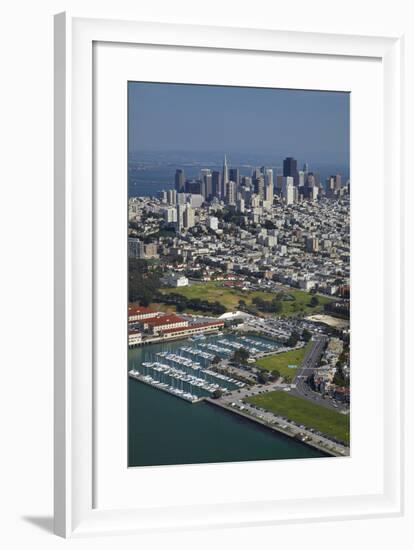 California, San Francisco, Marina and Downtown San Francisco, Aerial-David Wall-Framed Photographic Print