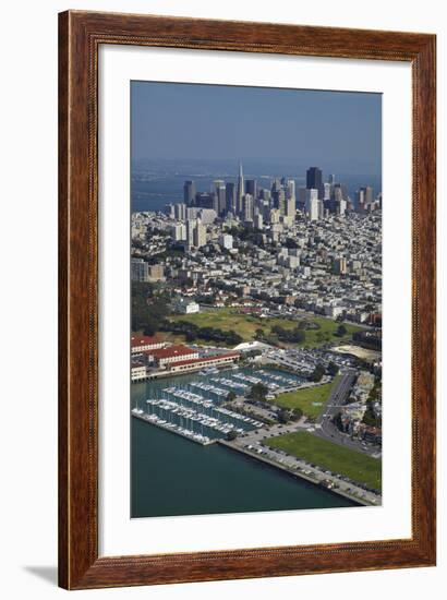 California, San Francisco, Marina and Downtown San Francisco, Aerial-David Wall-Framed Photographic Print