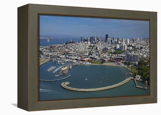California, San Francisco, Pier and Maritime Historical Park, Aerial-David Wall-Framed Premier Image Canvas