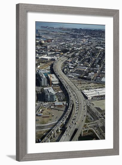 California, San Francisco, Southern Embarcadero Freeway, Aerial-David Wall-Framed Photographic Print