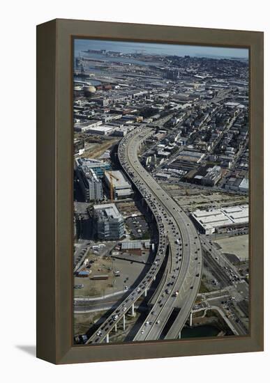 California, San Francisco, Southern Embarcadero Freeway, Aerial-David Wall-Framed Premier Image Canvas