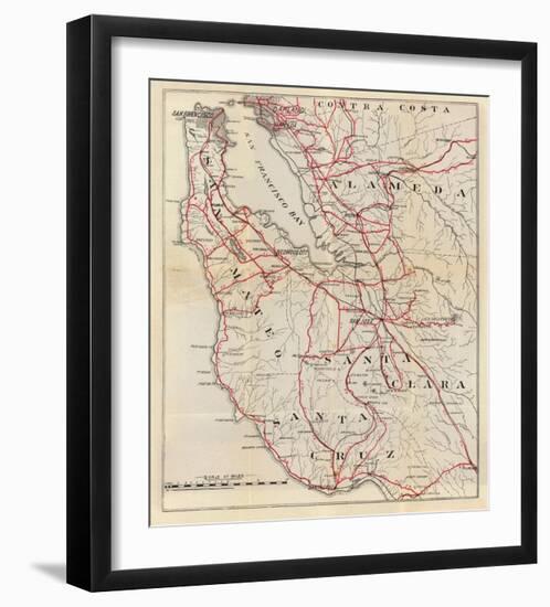 California: San Mateo, Santa Cruz, Santa Clara, Alameda, and Contra Costa Counties, c.1896-George W^ Blum-Framed Art Print