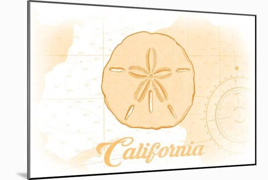 California - Sand Dollar - Yellow - Coastal Icon-Lantern Press-Mounted Art Print