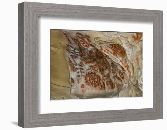 California, Santa Barbara, Chumash Painted Cave, Rock Art-Alison Jones-Framed Photographic Print