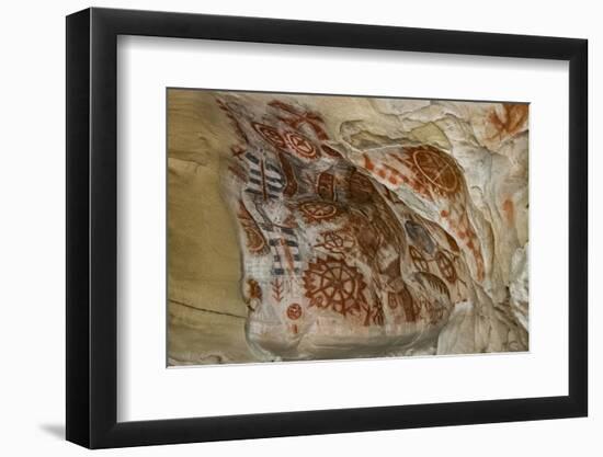 California, Santa Barbara, Chumash Painted Cave, Rock Art-Alison Jones-Framed Photographic Print