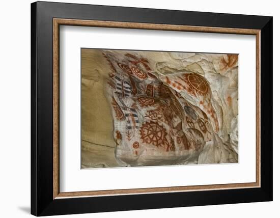 California, Santa Barbara, Chumash Painted Cave, Rock Art-Alison Jones-Framed Photographic Print