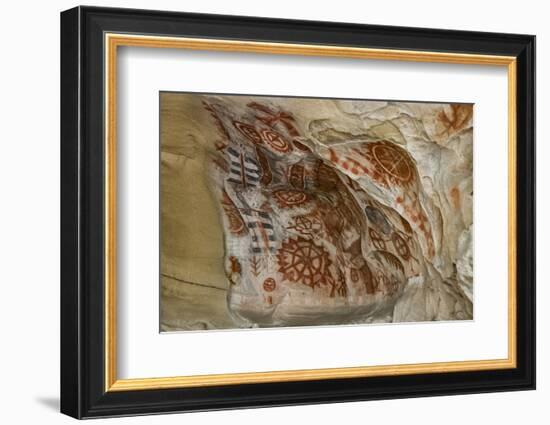 California, Santa Barbara, Chumash Painted Cave, Rock Art-Alison Jones-Framed Photographic Print