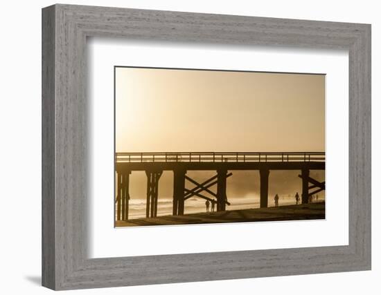 California, Santa Barbara Co, Goleta Beach Co Park, Pier at Sunset-Alison Jones-Framed Photographic Print