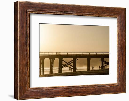 California, Santa Barbara Co, Goleta Beach Co Park, Pier at Sunset-Alison Jones-Framed Photographic Print