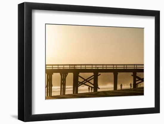 California, Santa Barbara Co, Goleta Beach Co Park, Pier at Sunset-Alison Jones-Framed Photographic Print