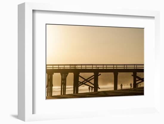 California, Santa Barbara Co, Goleta Beach Co Park, Pier at Sunset-Alison Jones-Framed Photographic Print