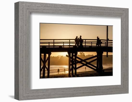 California, Santa Barbara Co, Goleta Beach Co Park, Pier at Sunset-Alison Jones-Framed Photographic Print