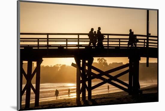 California, Santa Barbara Co, Goleta Beach Co Park, Pier at Sunset-Alison Jones-Mounted Photographic Print