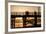 California, Santa Barbara Co, Goleta Beach Co Park, Pier at Sunset-Alison Jones-Framed Photographic Print