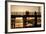 California, Santa Barbara Co, Goleta Beach Co Park, Pier at Sunset-Alison Jones-Framed Photographic Print