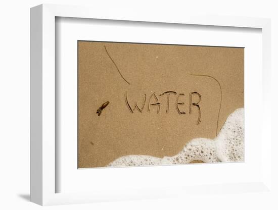 California, Santa Barbara Co, Jalama Beach, Water Written in Sand-Alison Jones-Framed Photographic Print