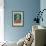 California - Seahorse Woodblock (Blue and Pink)-Lantern Press-Framed Art Print displayed on a wall