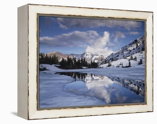 California, Sierra Nevada, Dana Peak Reflecting in a Frozen Lake-Christopher Talbot Frank-Framed Premier Image Canvas