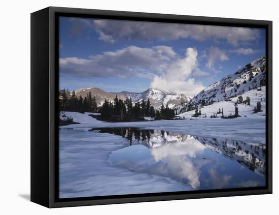 California, Sierra Nevada, Dana Peak Reflecting in a Frozen Lake-Christopher Talbot Frank-Framed Premier Image Canvas