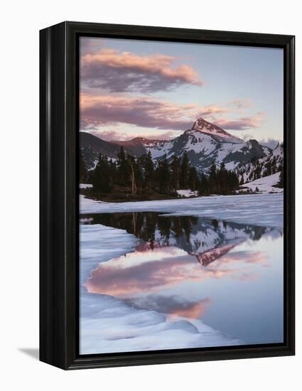 California, Sierra Nevada, Dana Peak Reflecting in a Frozen Lake-Christopher Talbot Frank-Framed Premier Image Canvas