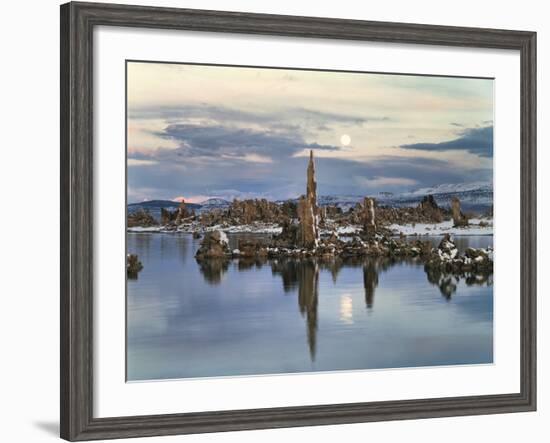 California, Sierra Nevada, Full Moon over Tufa Formations on Mono Lake-Christopher Talbot Frank-Framed Photographic Print